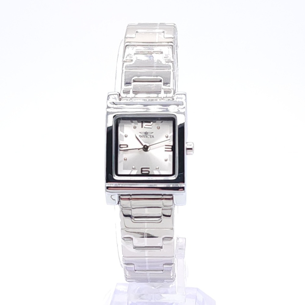 Invicta Angel 70242 Women's 22mm Silver Tone Square Quartz Bracelet Watch